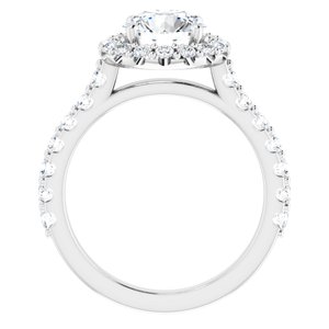 14K White 7.5 mm Round Forever Oneâ„¢ Moissanite & 3/4 CTW Diamond Engagement Ring  