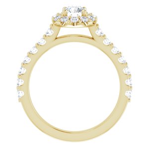 14K Yellow 4 mm Round Forever One™ Moissanite & 5/8 CTW Diamond Engagement Ring