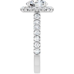 Platinum 8 mm Round Forever Oneâ„¢ Moissanite & 3/4 CTW Diamond Engagement Ring  