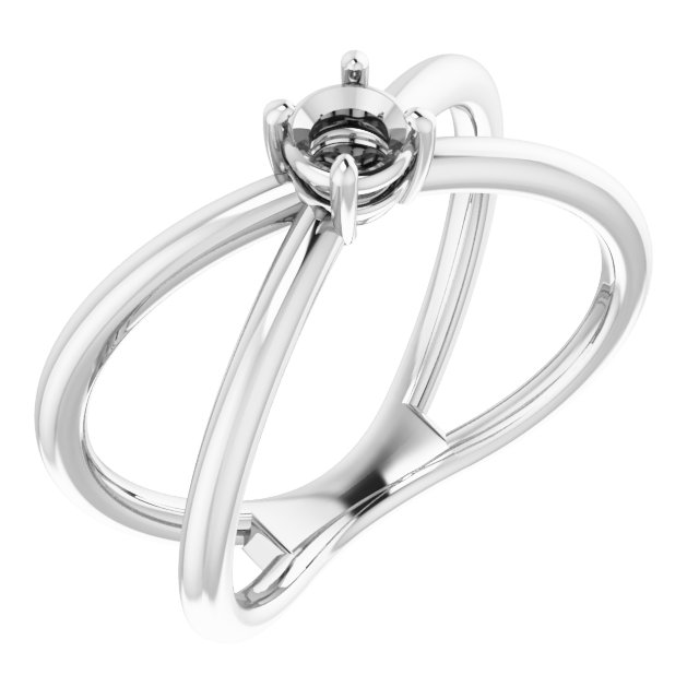 Solitaire Criss-Cross Ring