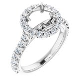 14K White 7.4 mm Round 3/4 CTW Natural Diamond Semi-Set Engagement Ring