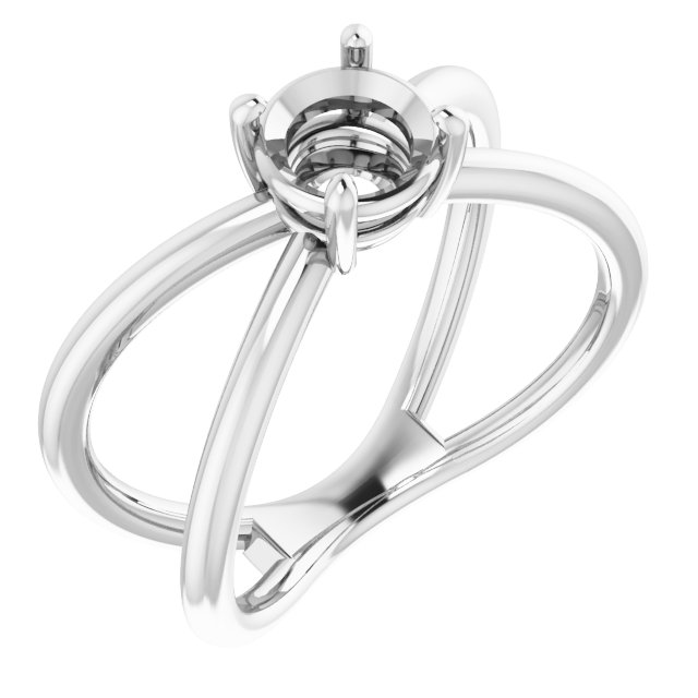 Solitaire Criss-Cross Ring
