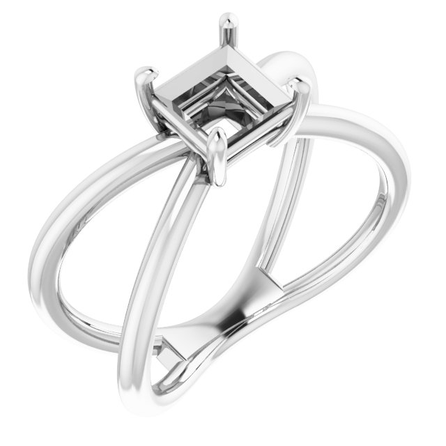 Solitaire Criss-Cross Ring