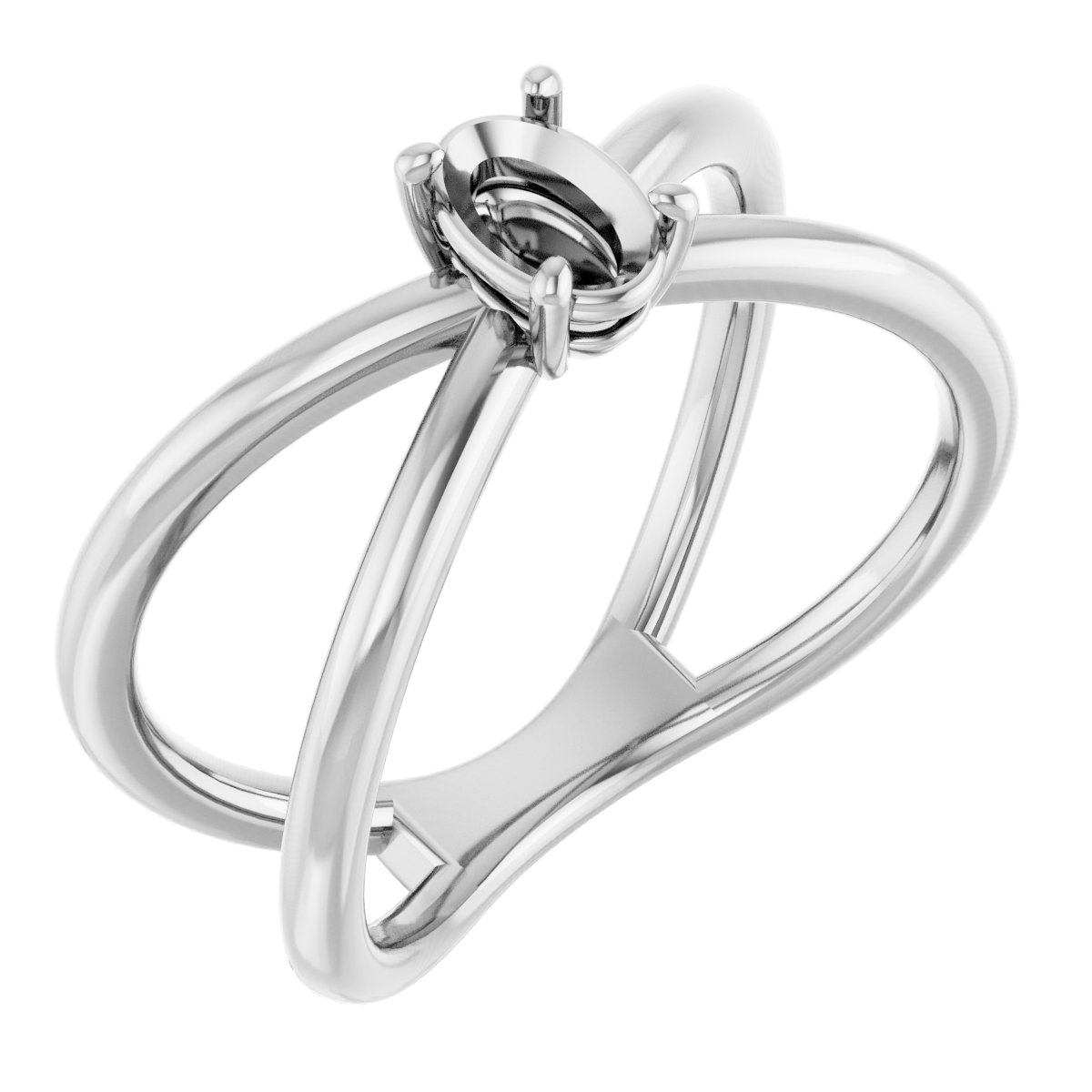 Solitaire Criss-Cross Ring