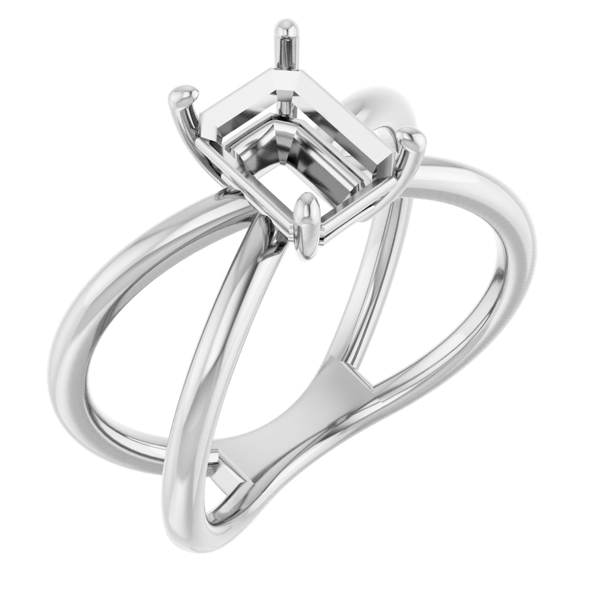 Solitaire Criss-Cross Ring