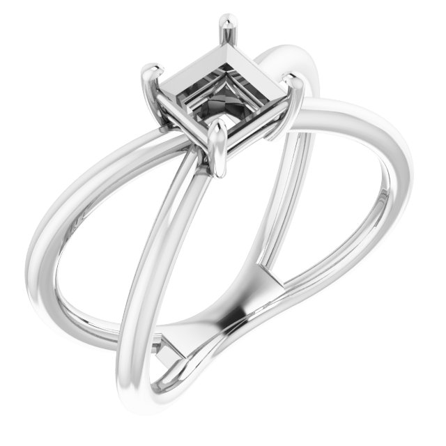 Solitaire Criss-Cross Ring