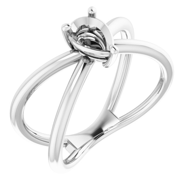 Solitaire Criss-Cross Ring