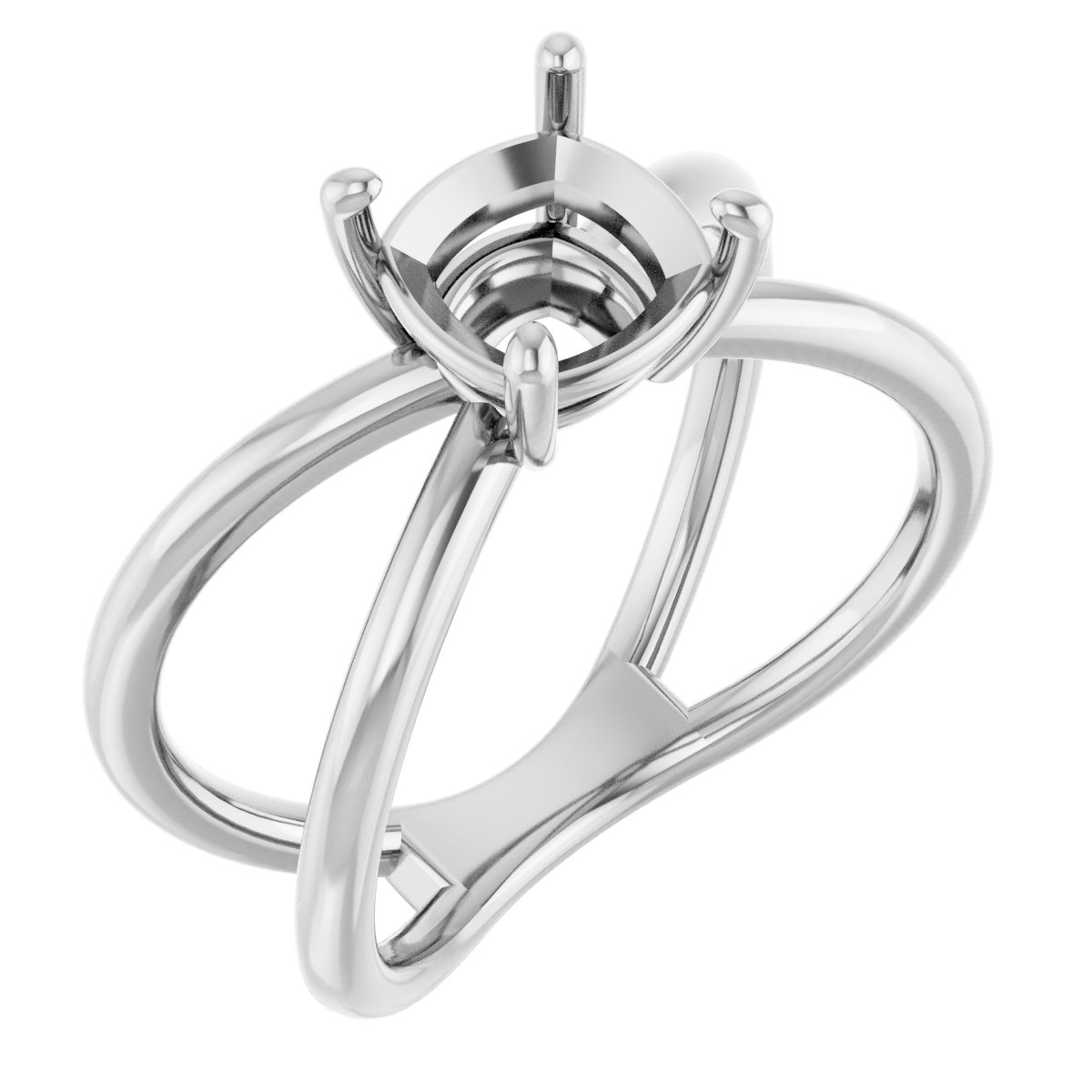 Solitaire Criss-Cross Ring