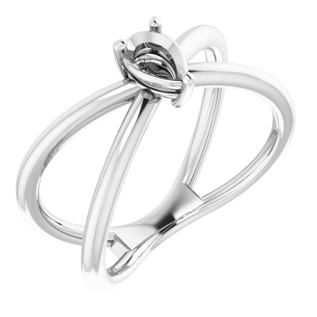 Solitaire Criss-Cross Ring