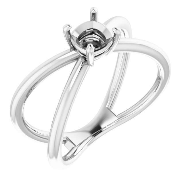 Solitaire Criss-Cross Ring