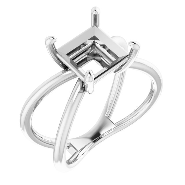 Solitaire Criss-Cross Ring
