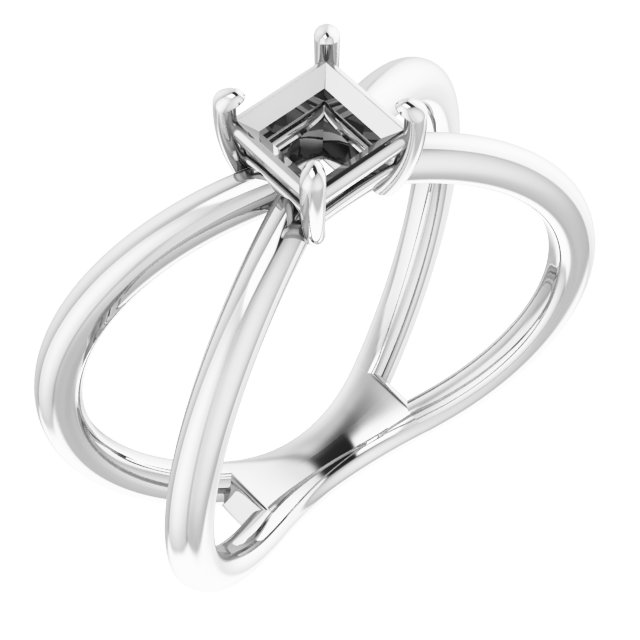 Solitaire Criss-Cross Ring
