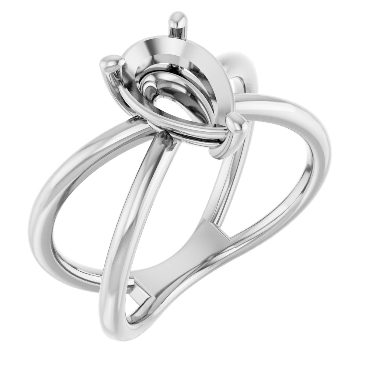 Solitaire Criss-Cross Ring