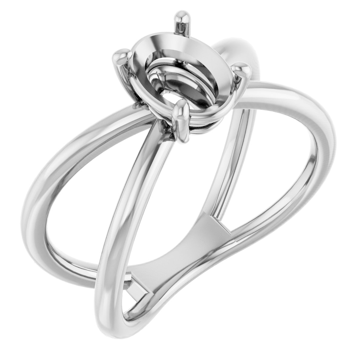 Solitaire Criss-Cross Ring