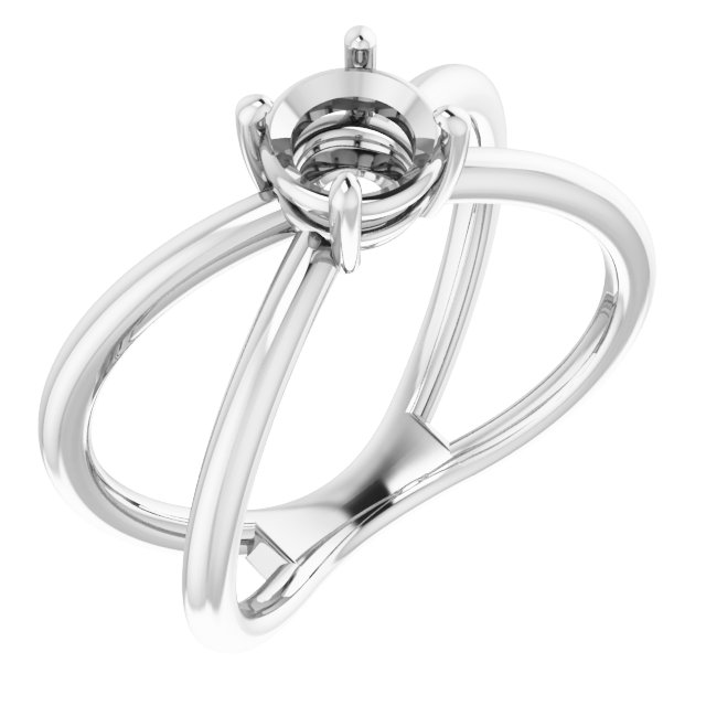Solitaire Criss-Cross Ring