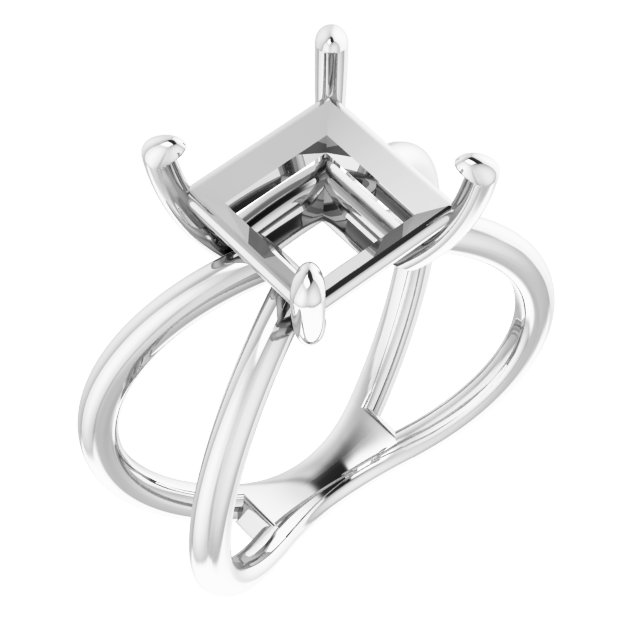 Solitaire Criss-Cross Ring