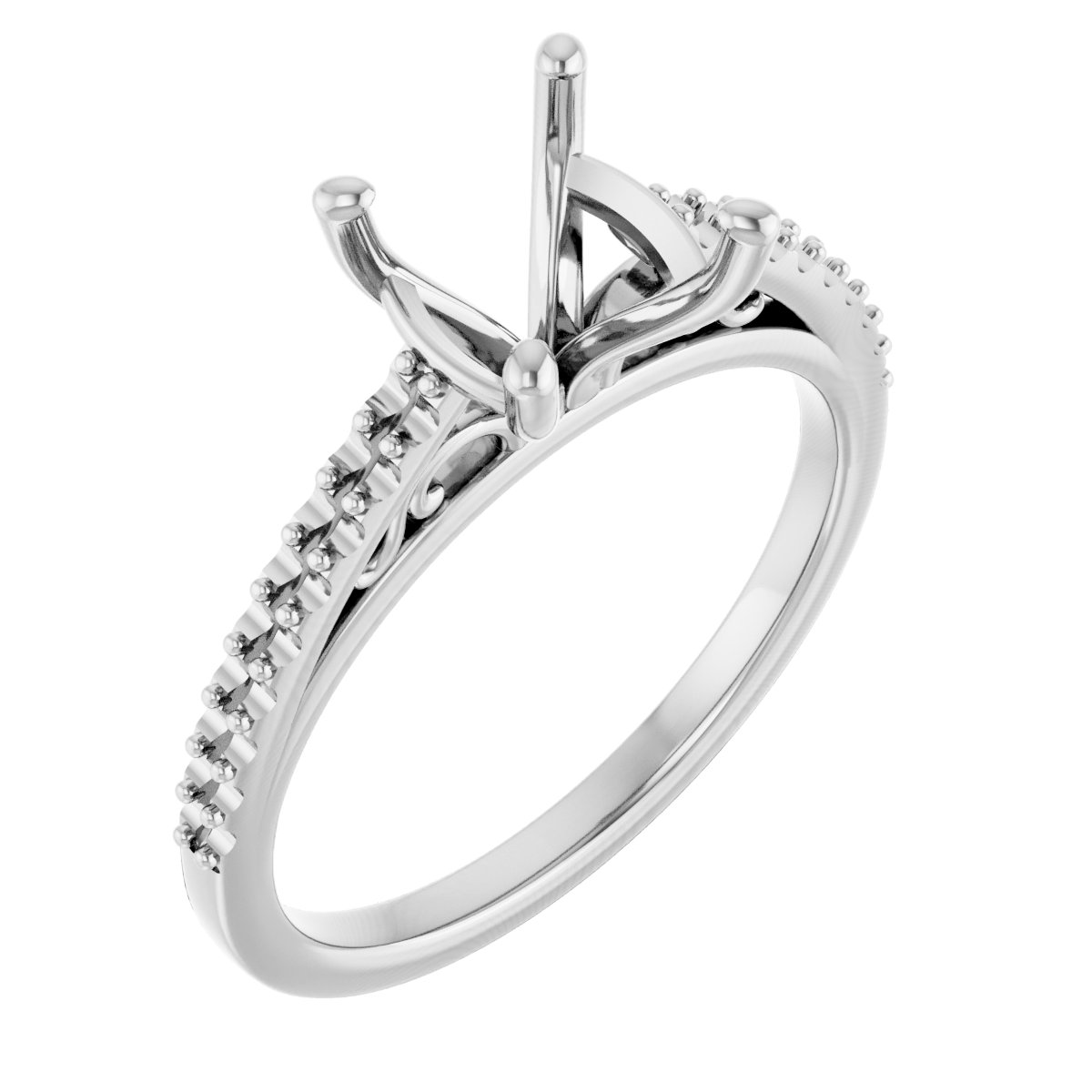 Accented Cathedral Engagement Ring