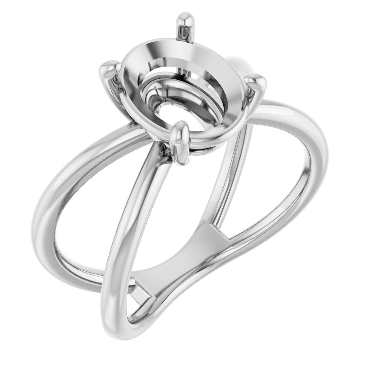 Solitaire Criss-Cross Ring