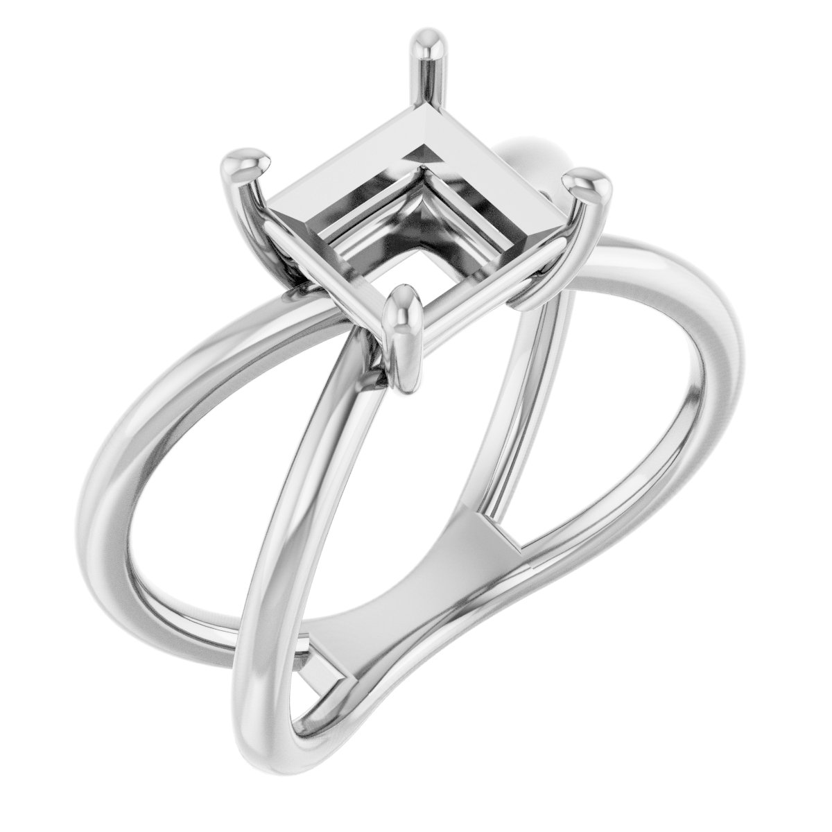 Solitaire Criss-Cross Ring