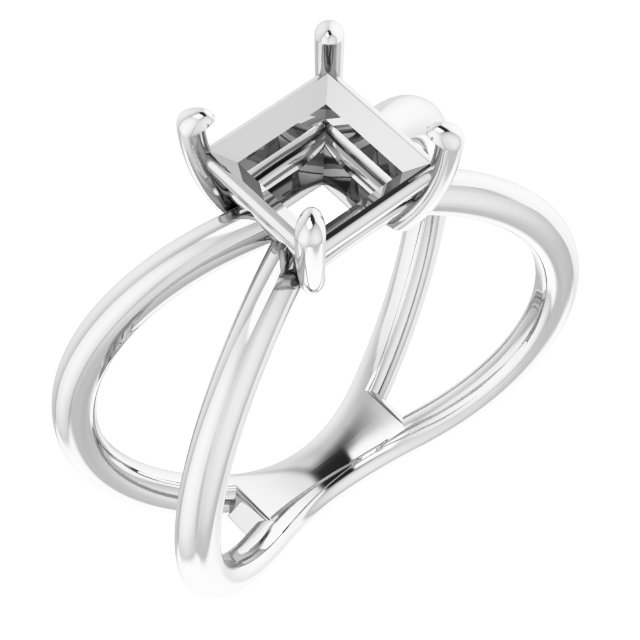 Solitaire Criss-Cross Ring