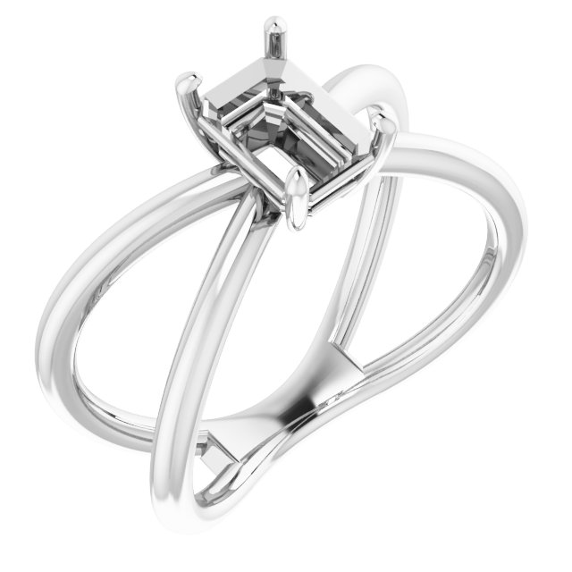Solitaire Criss-Cross Ring