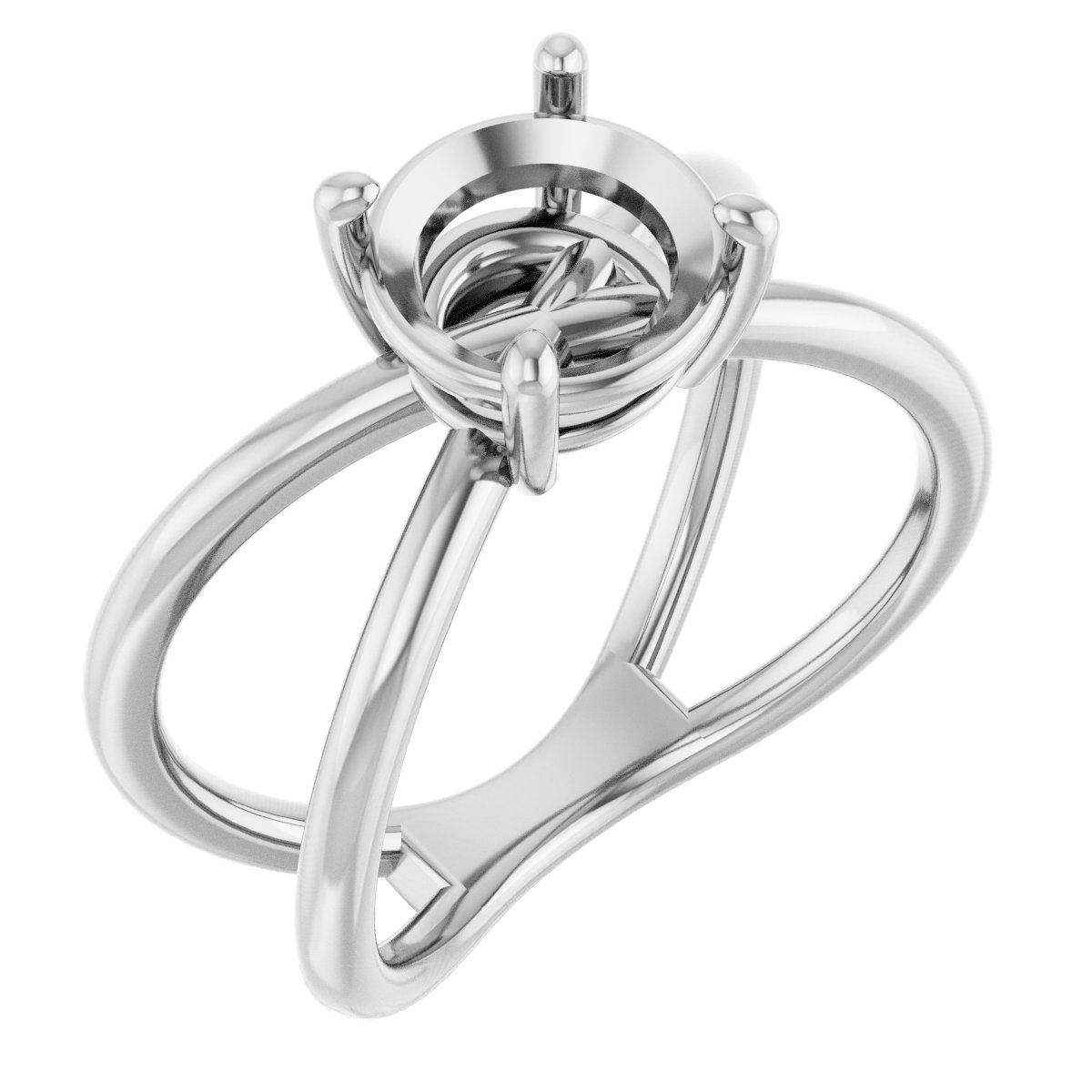 Solitaire Criss-Cross Ring