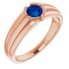 14K Rose Chatham Created Blue Sapphire Ring Ref. 14230408