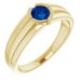 14K Yellow Lab-Grown Blue Sapphire Ring  