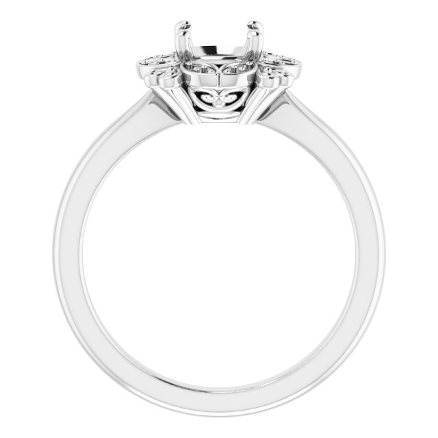 14K White Lab-Grown Blue Sapphire & .04 CTW Natural Diamond Ring 
