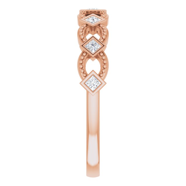 14K Rose 1/6 CTW Diamond Stackable Ring 