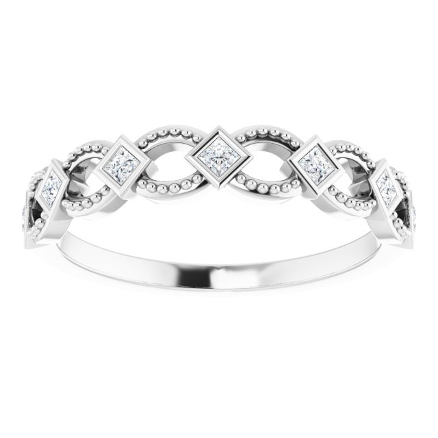14K White 1/6 CTW Diamond Stackable Ring 