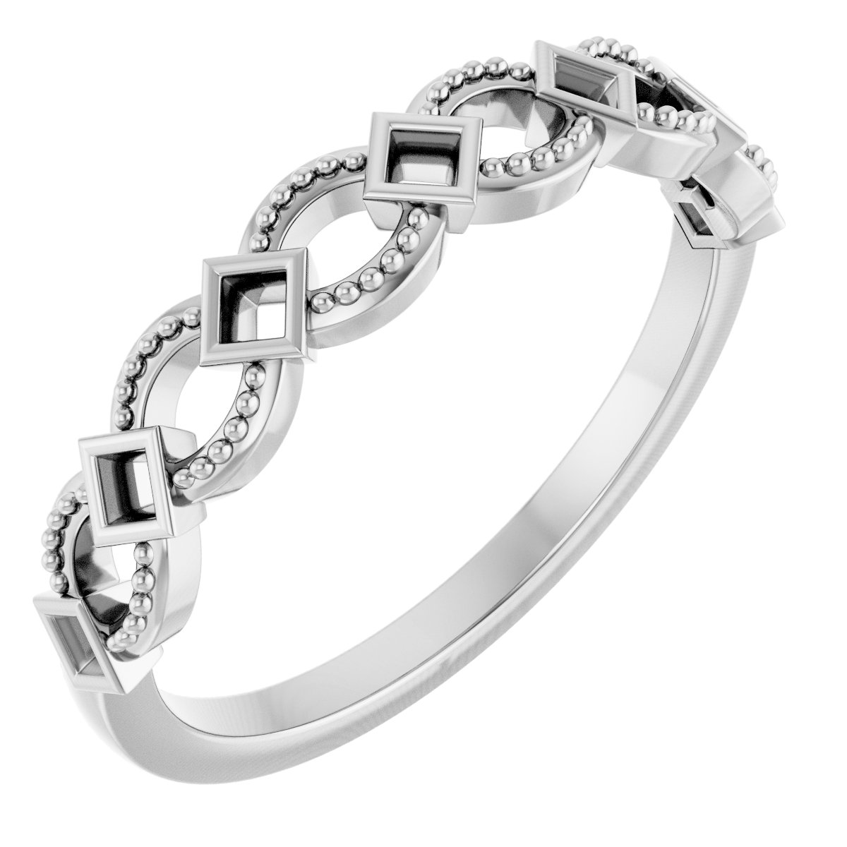 14K White 1/6 CTW Diamond Stackable Ring