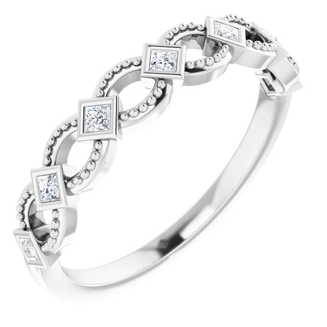 14K White 1/6 CTW Diamond Stackable Ring 