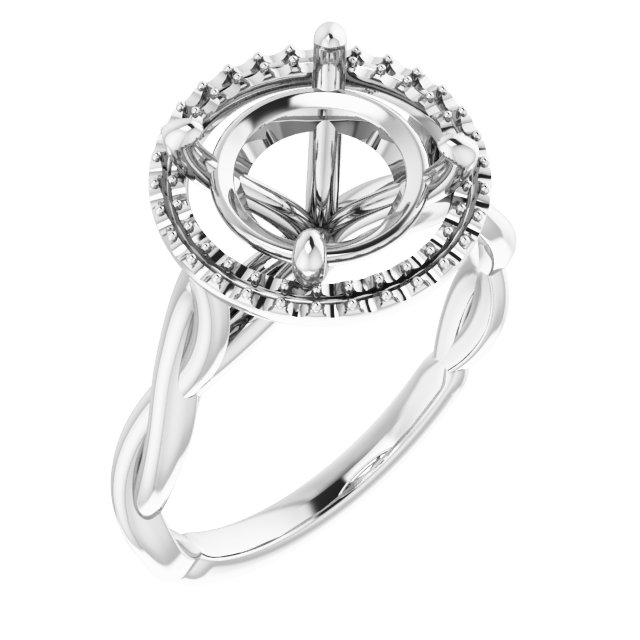 Halo-Style Twisted Engagement Ring