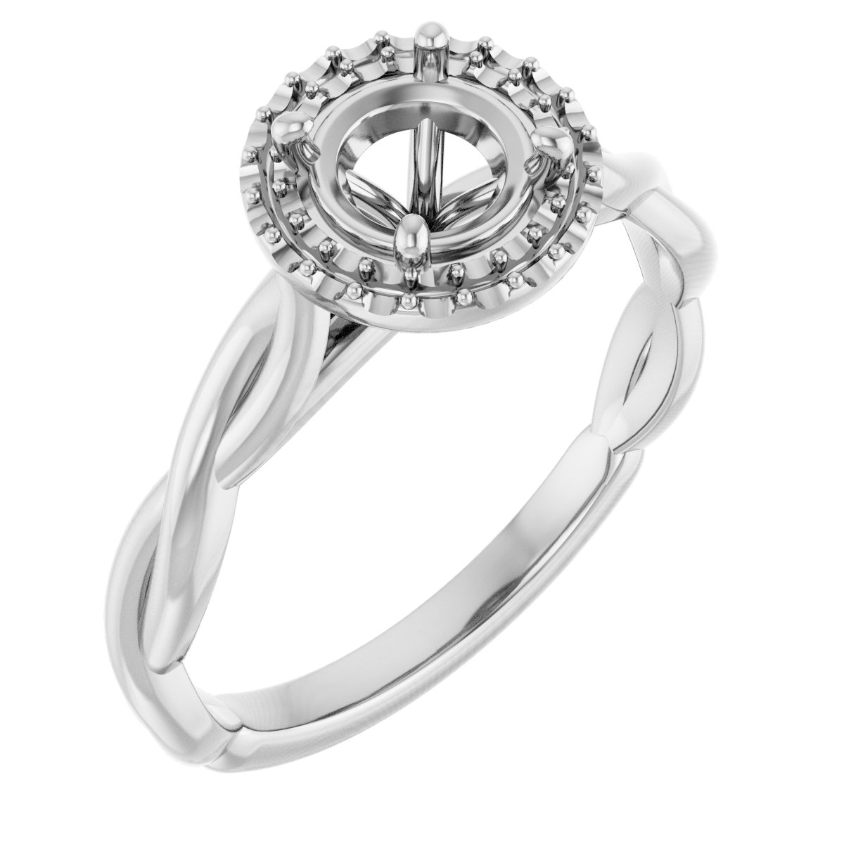 Halo-Style Twisted Engagement Ring