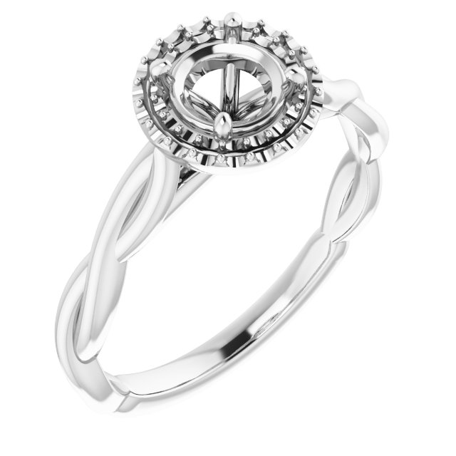 Halo-Style Twisted Engagement Ring