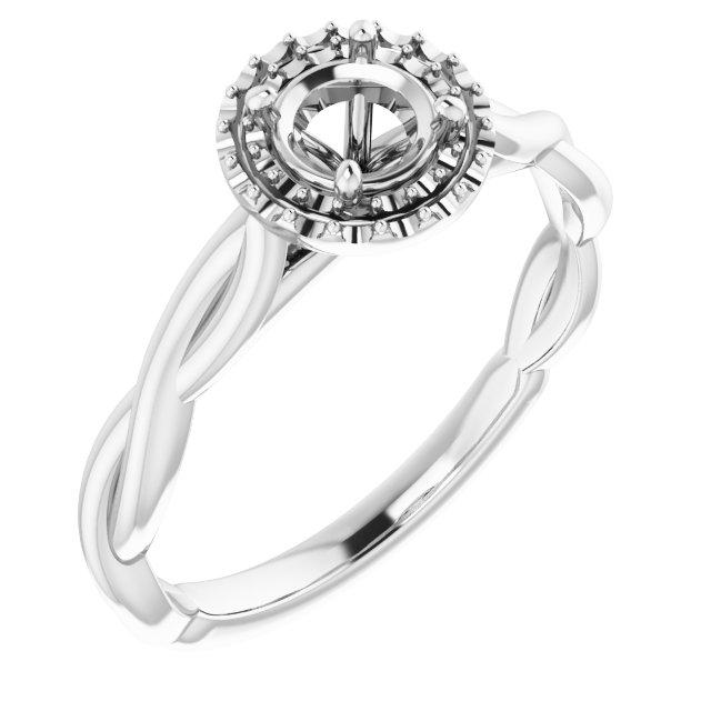 Halo-Style Twisted Engagement Ring