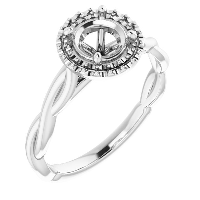 Halo-Style Twisted Engagement Ring