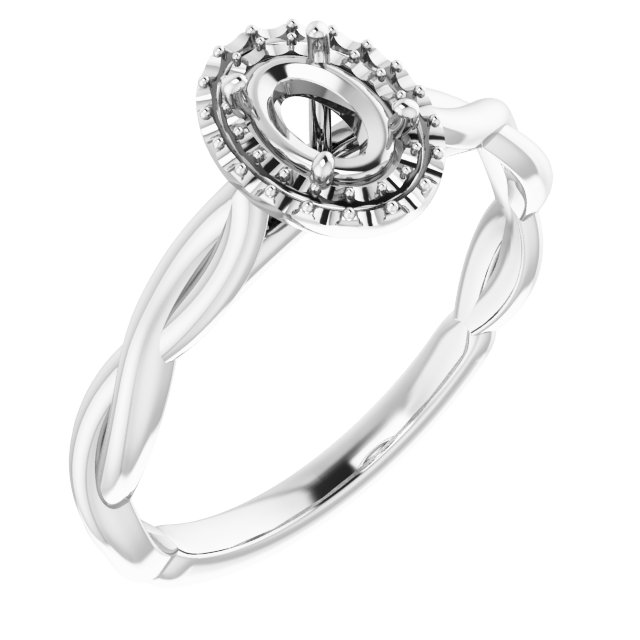 Halo-Style Twisted Engagement Ring