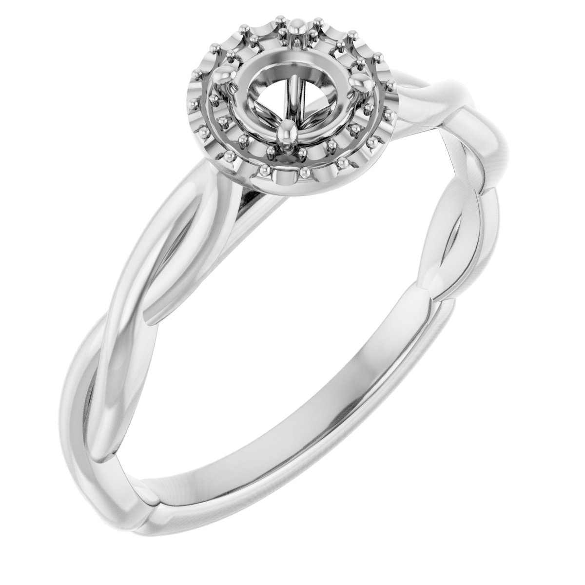 Halo-Style Twisted Engagement Ring