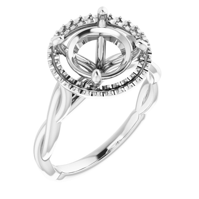 Halo-Style Twisted Engagement Ring