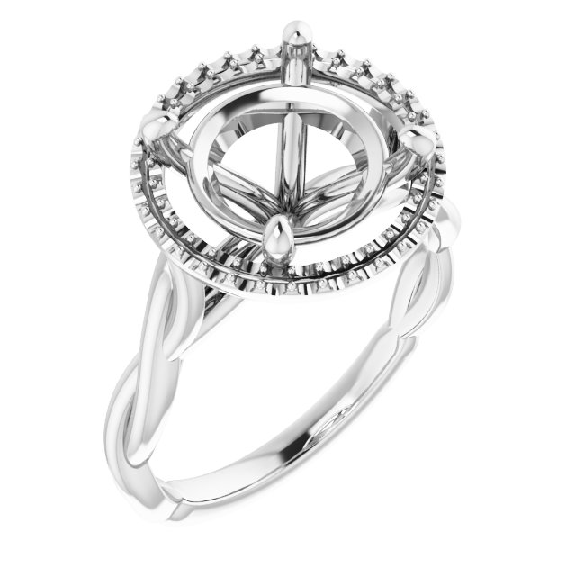 Halo-Style Twisted Engagement Ring