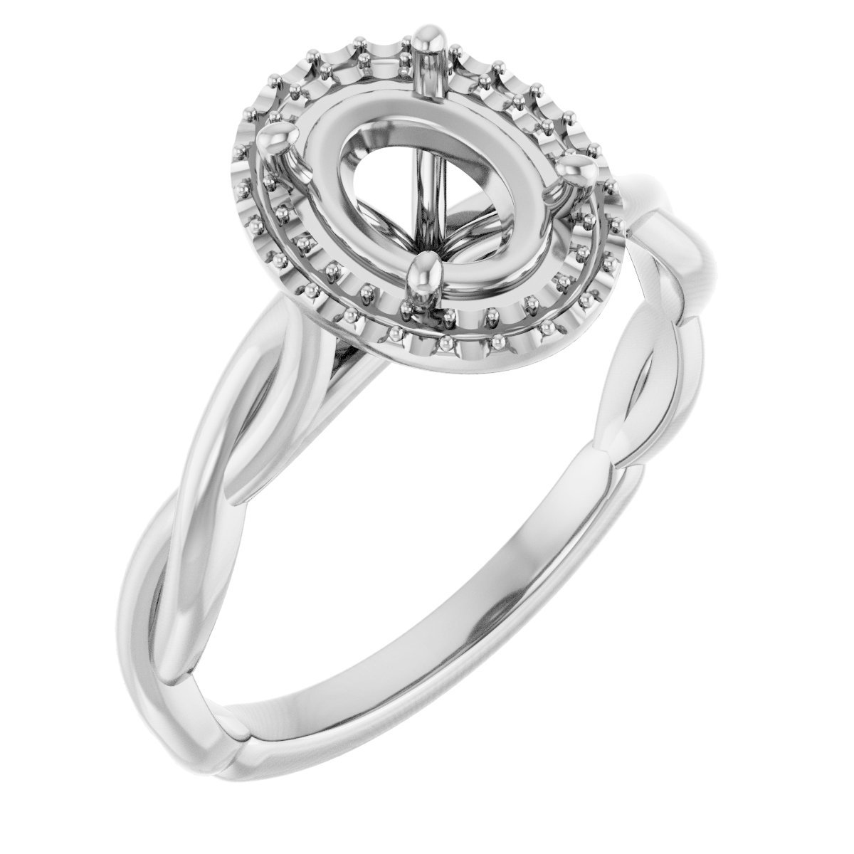 Halo-Style Twisted Engagement Ring
