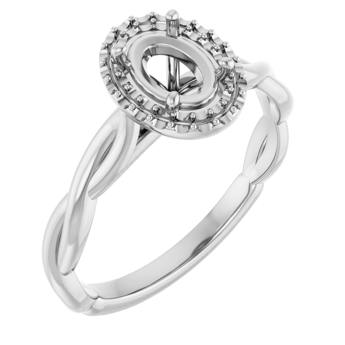 Halo-Style Twisted Engagement Ring