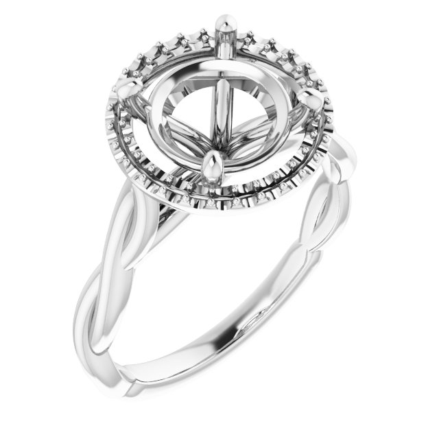 Halo-Style Twisted Engagement Ring