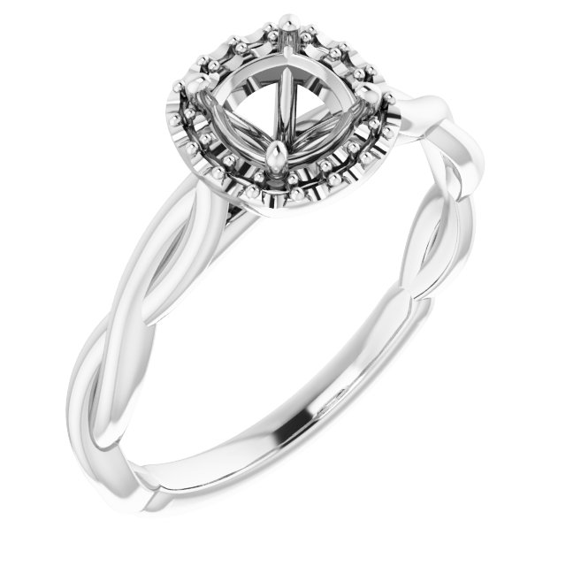 Halo-Style Twisted Engagement Ring