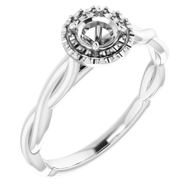 Halo-Style Twisted Engagement Ring