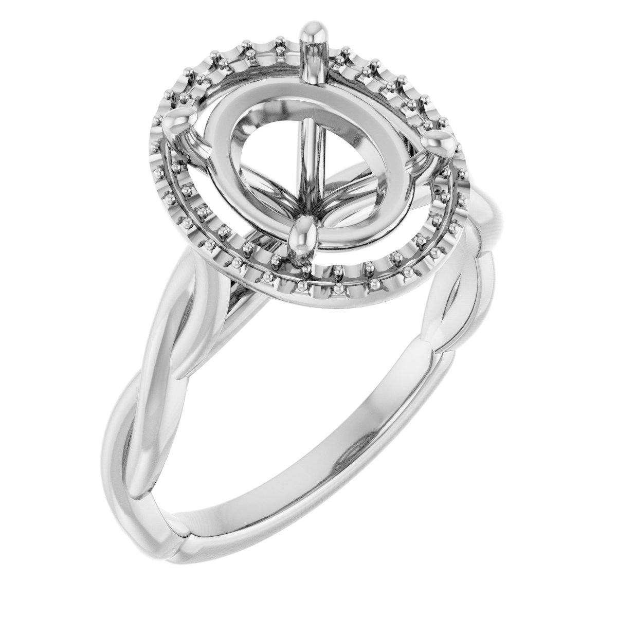 Halo-Style Twisted Engagement Ring