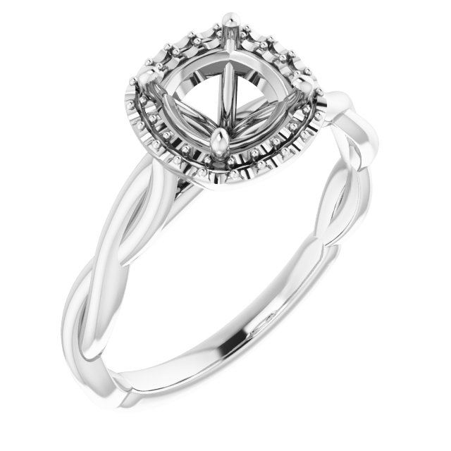 Halo-Style Twisted Engagement Ring