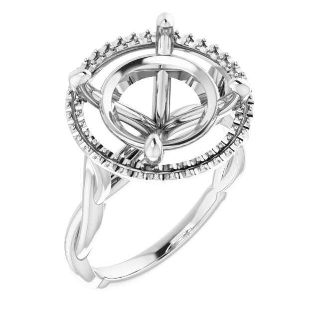 Halo-Style Twisted Engagement Ring